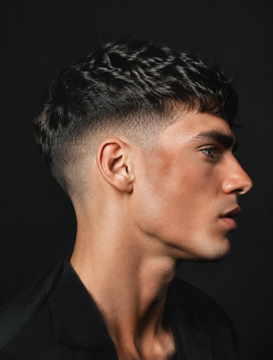Textured crop with a mid fade