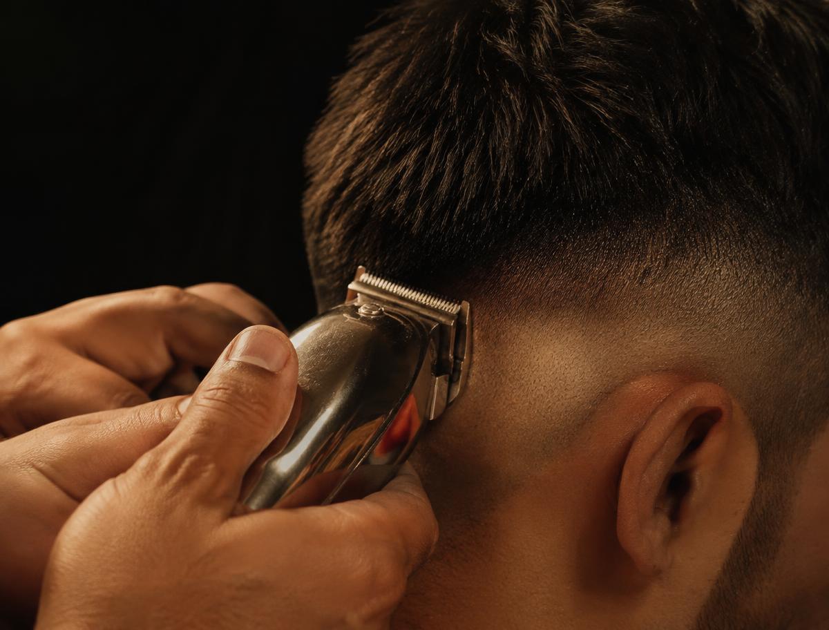 Clipper work shaping a skin fade